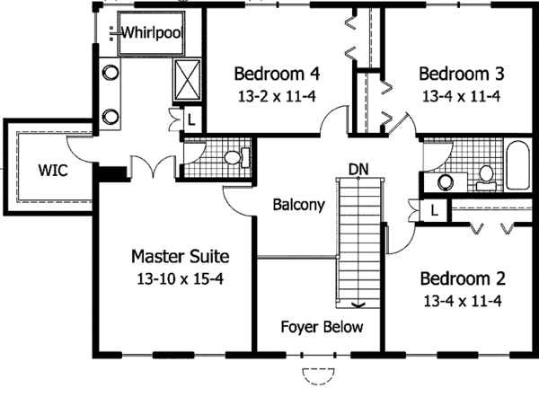 Dream House Plan - Classical Floor Plan - Upper Floor Plan #51-953