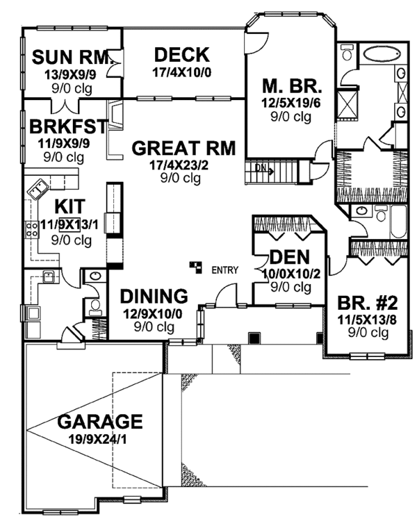 House Plan Design - Ranch Floor Plan - Main Floor Plan #320-837