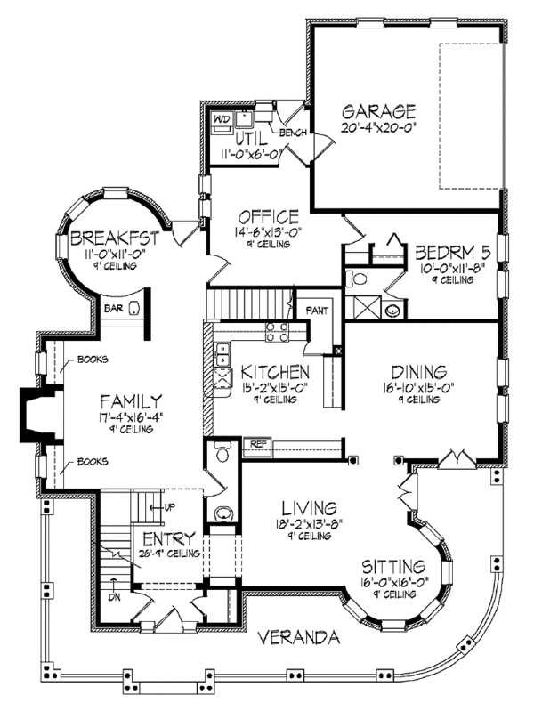 Dream House Plan - Victorian Floor Plan - Main Floor Plan #320-919