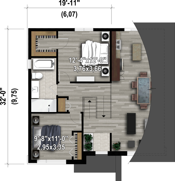 Contemporary Floor Plan - Upper Floor Plan #25-4894