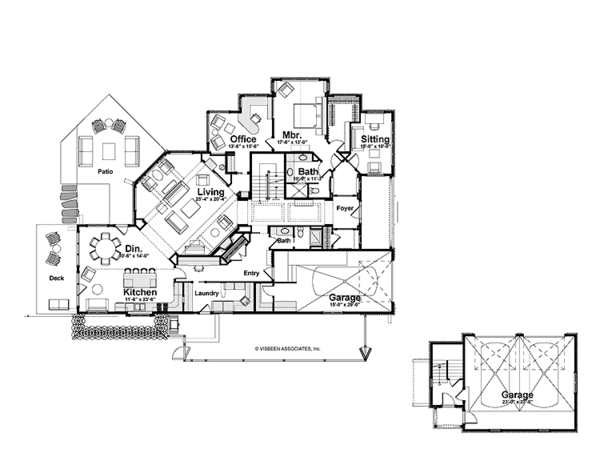 Architectural House Design - Country Floor Plan - Main Floor Plan #928-233