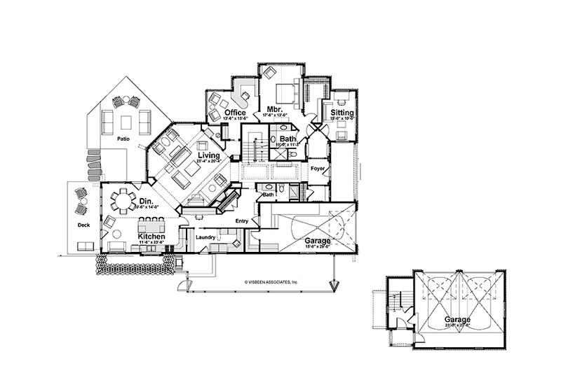 Architectural House Design - Floor Plan - Main Floor for Country House Plan #928-233 - 4 bed, 4 bath
