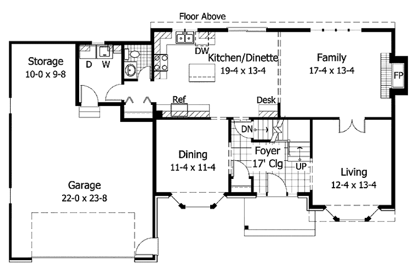 Home Plan - Floor Plan - Main Floor for Country House Plan #51-720 - 4 bed, 2.5 bath