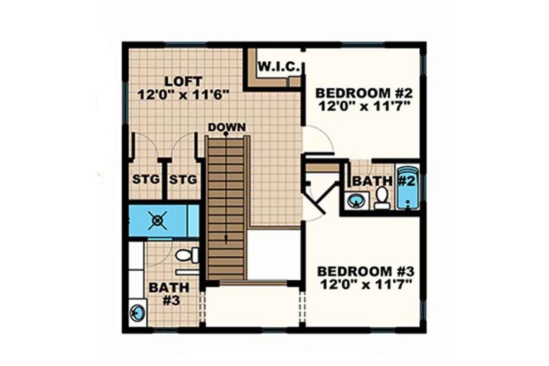 Home Plan - Floor Plan - Upper Floor for European House Plan #1017-167 - 3 bed, 3.5 bath