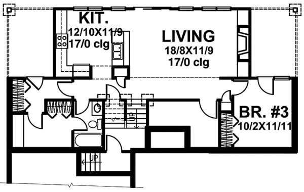 Home Plan - Prairie Floor Plan - Lower Floor Plan #320-1407