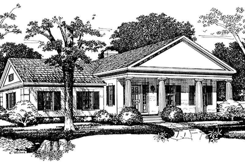Home Plan - Classical Exterior - Front Elevation Plan #72-985