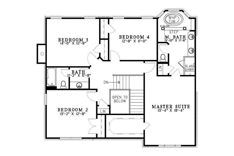 Home Plan - Floor Plan - Upper Floor for Traditional House Plan #17-2848 - 4 bed, 2.5 bath