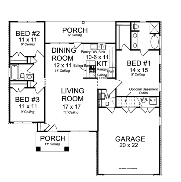 House Design - Traditional Floor Plan - Main Floor Plan #513-2135