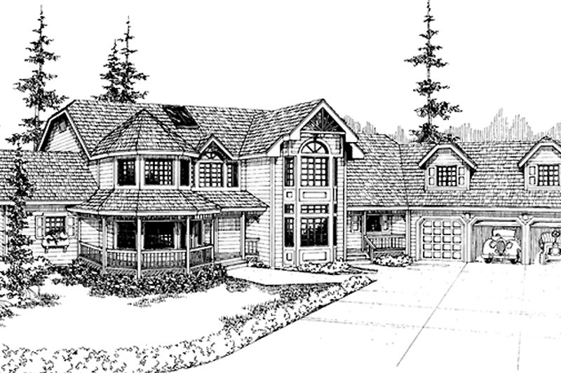 Architectural House Design - Exterior - Front Elevation 5 for Country House Plan #303-472 - 6 bed, 4.5 bath