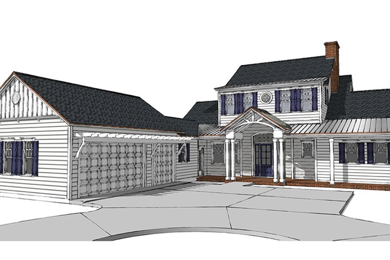Architectural House Design - Exterior - Front Elevation 3 for Country House Plan #1058-80 - 4 bed, 4.5 bath