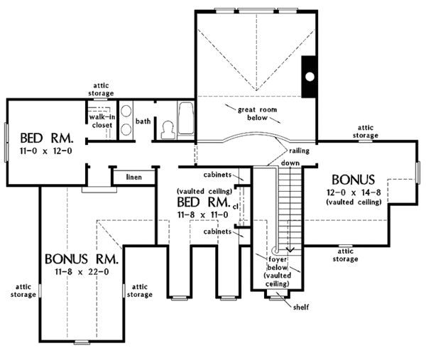 House Plan Design - Craftsman Floor Plan - Upper Floor Plan #929-664