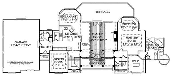House Blueprint - Mediterranean Floor Plan - Main Floor Plan #453-370