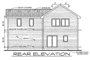 Exterior - Rear Elevation for Traditional House Plan #20-2103 - 3 bed, 2.5 bath