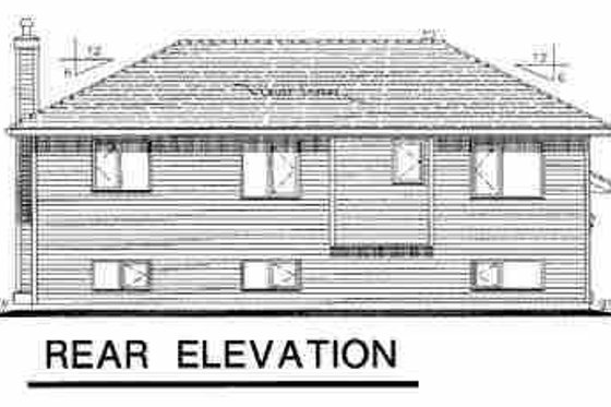 Exterior - Rear Elevation for Traditional House Plan #18-304 - 3 bed, 2 bath