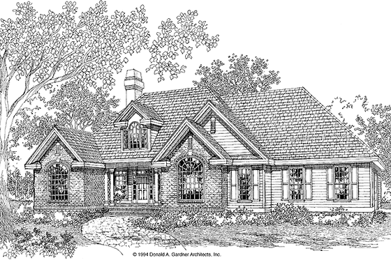 Exterior - Front Elevation 3 for Ranch House Plan #929-176 - 3 bed, 2 bath