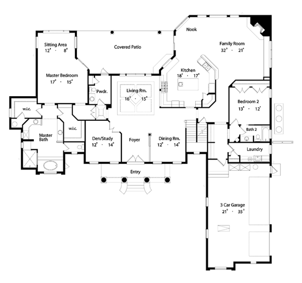 House Plan Design - Classical Floor Plan - Main Floor Plan #417-759