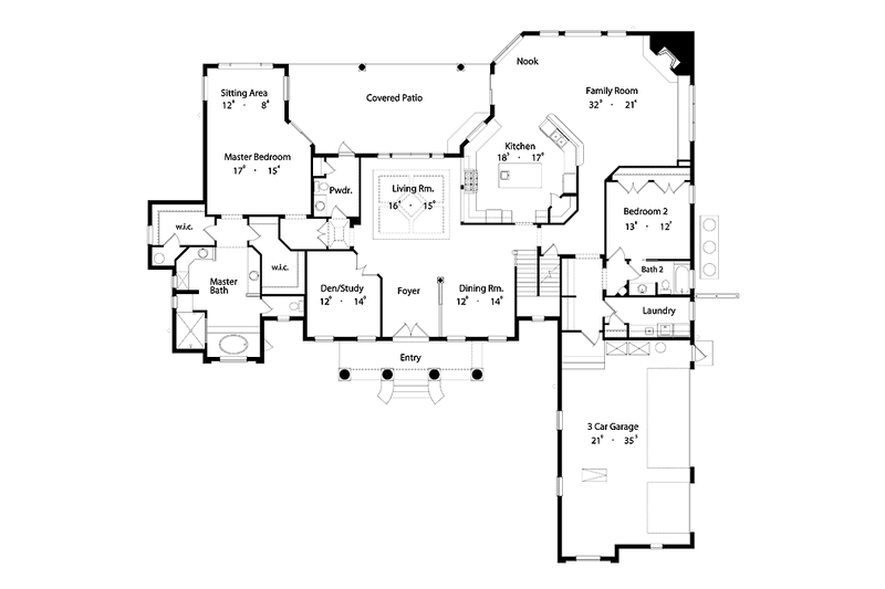 Dream House Plan - Floor Plan - Main Floor for Classical House Plan #417-759 - 5 bed, 4.5 bath