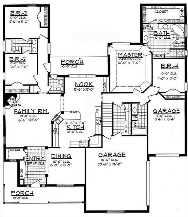 Traditional Floor Plan - Main Floor Plan #62-147