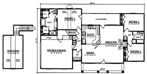 House Plan Design - Country Floor Plan - Main Floor Plan #42-700