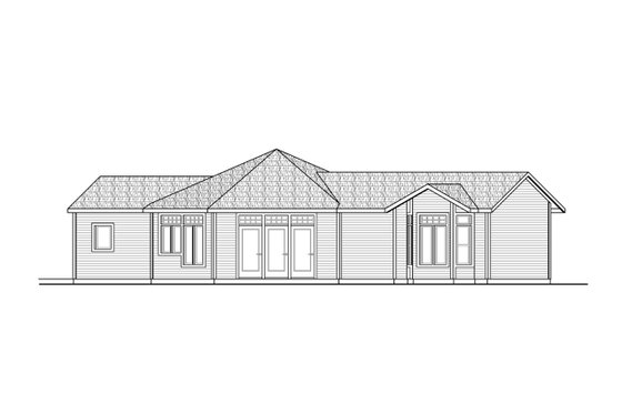 Exterior - Rear Elevation for Cottage House Plan #124-1299 - 1 bed, 2 bath