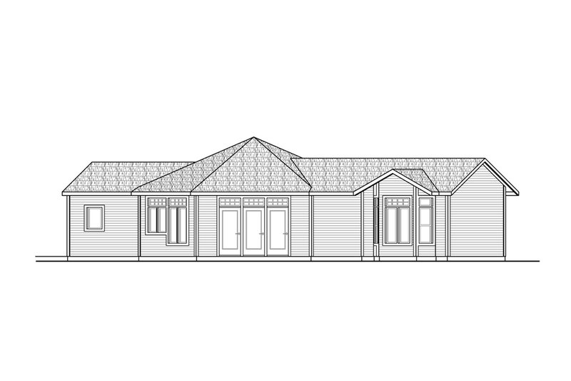 House Plan Design - Exterior - Rear Elevation for Cottage House Plan #124-1299 - 1 bed, 2 bath
