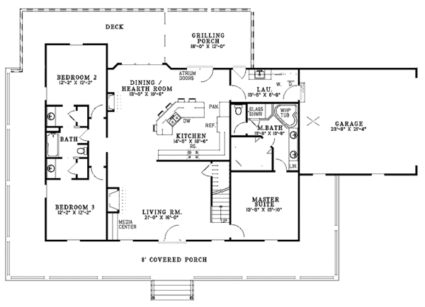 House Plan Design - Ranch Floor Plan - Main Floor Plan #17-2777