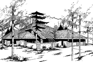 Exterior - Front Elevation for Contemporary House Plan #60-821 - 3 bed, 2.5 bath