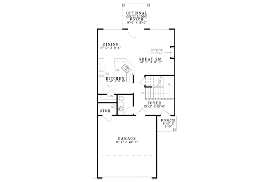 Floor Plan - Main Floor for Country House Plan #17-3062 - 3 bed, 2.5 bath