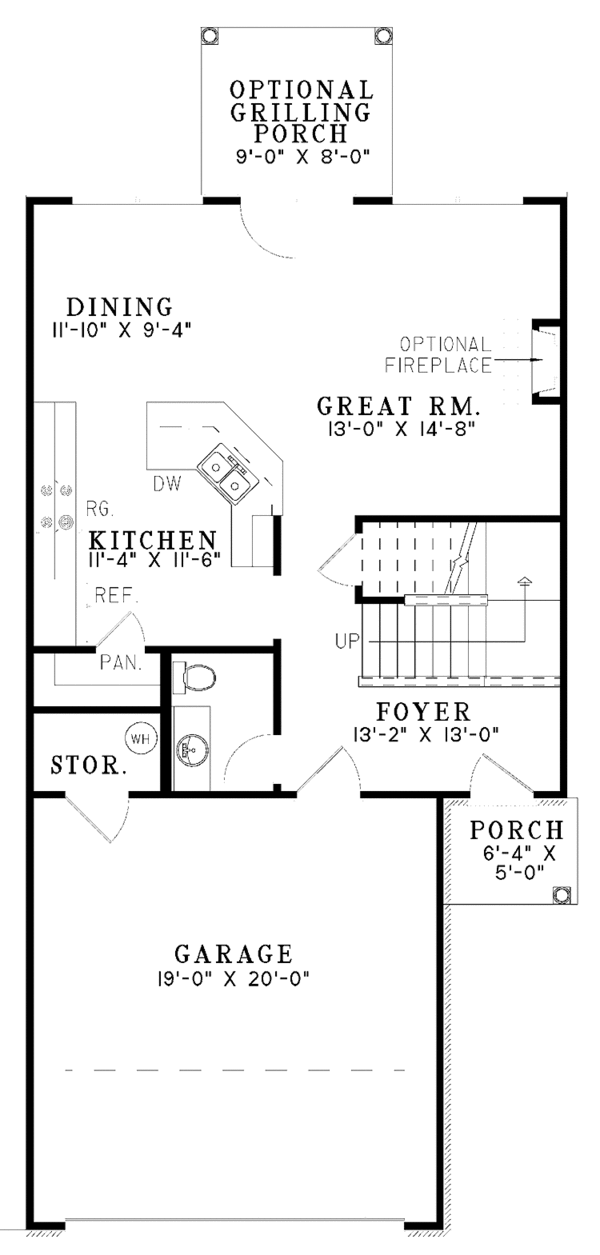 Architectural House Design - Country Floor Plan - Main Floor Plan #17-3062