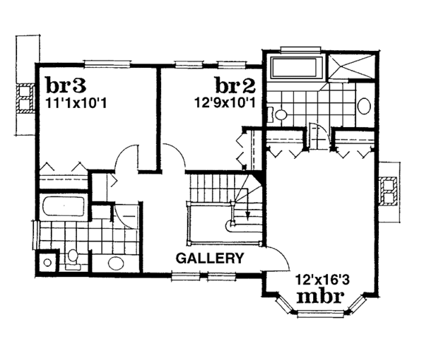 House Blueprint - Victorian Floor Plan - Upper Floor Plan #47-682
