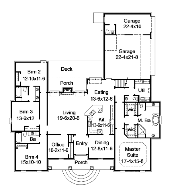 Architectural House Design - Classical Floor Plan - Main Floor Plan #15-380