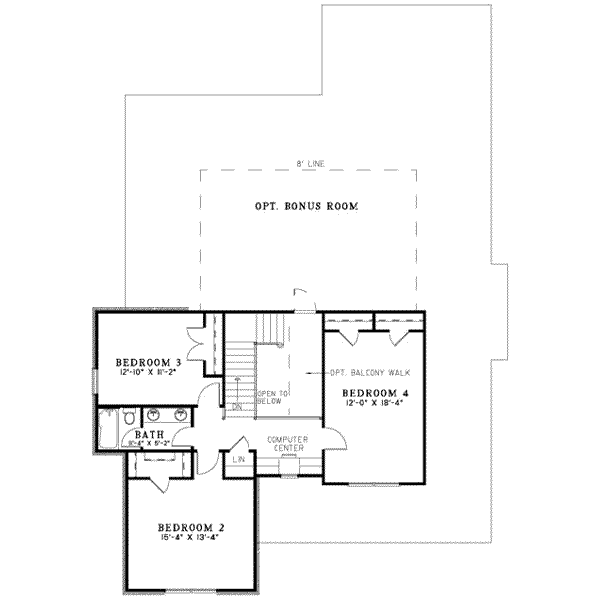 Home Plan - Southern Floor Plan - Upper Floor Plan #17-2191
