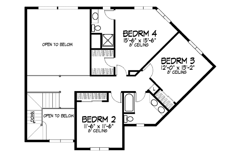 Home Plan - Floor Plan - Upper Floor for Traditional House Plan #320-887 - 4 bed, 3.5 bath
