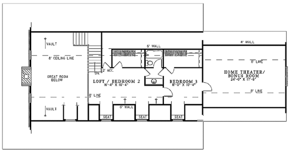 Contemporary Floor Plan - Upper Floor Plan #17-2774