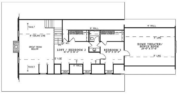 Home Plan - Contemporary Floor Plan - Upper Floor Plan #17-2774