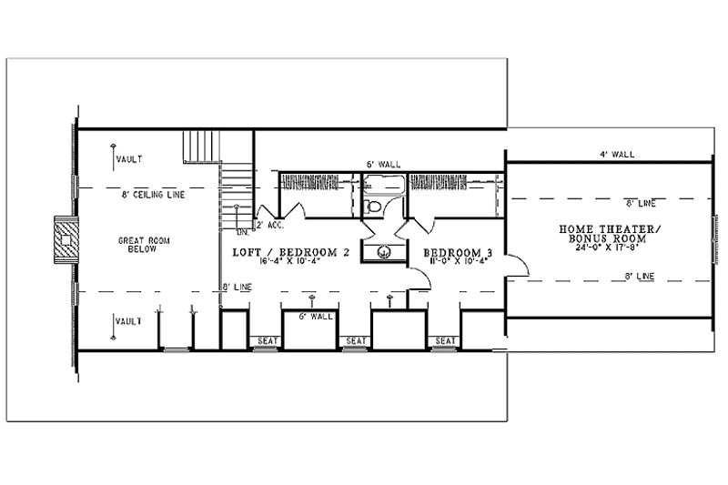 Home Plan - Floor Plan - Upper Floor for Contemporary House Plan #17-2774 - 3 bed, 2.5 bath