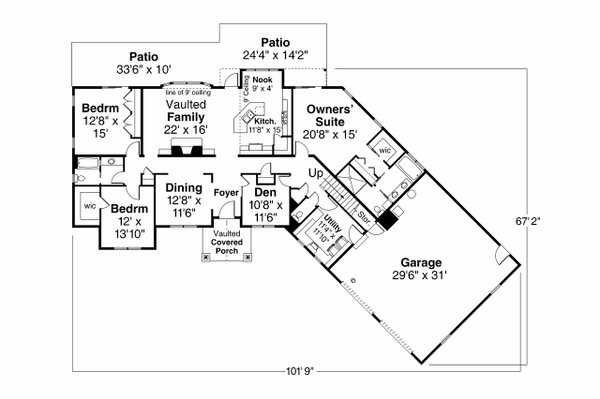 Craftsman Floor Plan - Main Floor Plan #124-1248