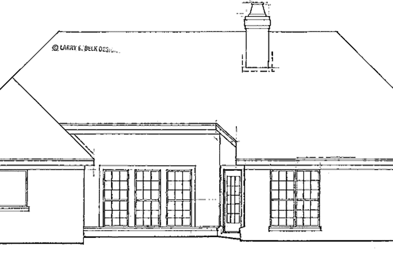 Architectural House Design - Exterior - Rear Elevation for Ranch House Plan #952-278 - 3 bed, 2 bath