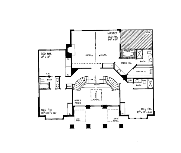 Home Plan - Contemporary Floor Plan - Upper Floor Plan #72-872