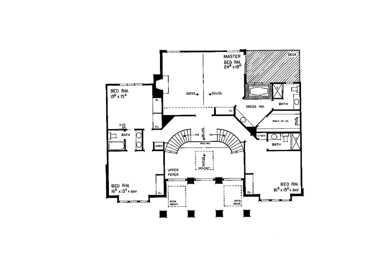 Home Plan - Floor Plan - Upper Floor for Contemporary House Plan #72-872 - 4 bed, 3 bath
