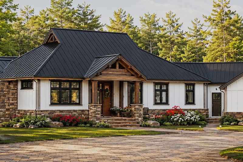 House Design - Exterior - Front Elevation 2 for Farmhouse House Plan #928-420 - 3 bed, 3.5 bath
