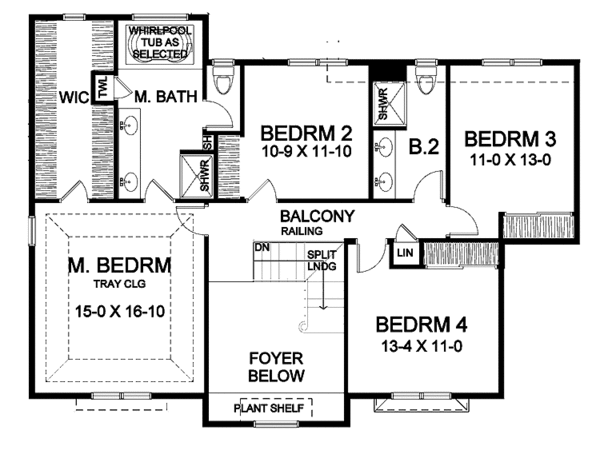 Home Plan - Classical Floor Plan - Upper Floor Plan #328-328