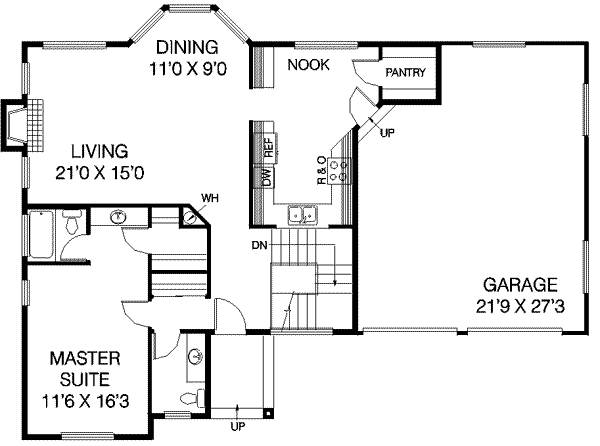 Dream House Plan - Ranch Floor Plan - Main Floor Plan #60-330