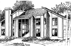 Contemporary Exterior - Front Elevation Plan #72-1064
