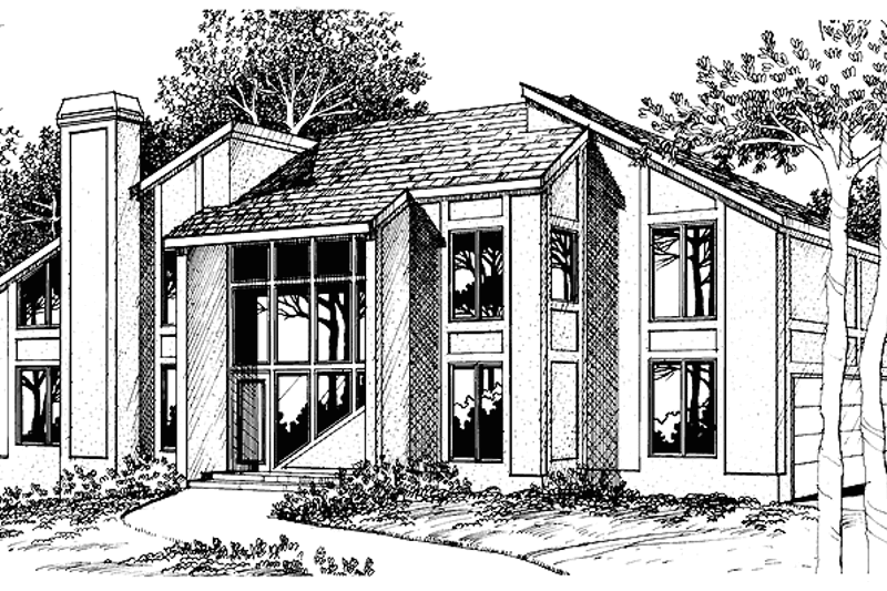 House Blueprint - Contemporary Exterior - Front Elevation Plan #72-1064