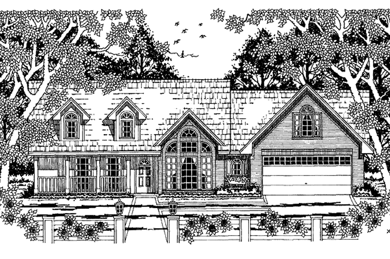 Home Plan - Country Exterior - Front Elevation Plan #42-556