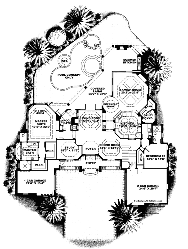House Blueprint - Mediterranean Floor Plan - Main Floor Plan #1017-70