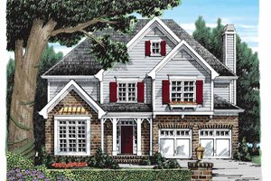 Colonial Exterior - Front Elevation Plan #927-919