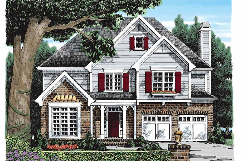 Architectural House Design - Colonial Exterior - Front Elevation Plan #927-919