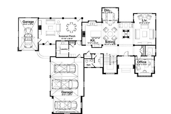 Floor Plan - Main Floor for European House Plan #928-180 - 3 bed, 3.5 bath